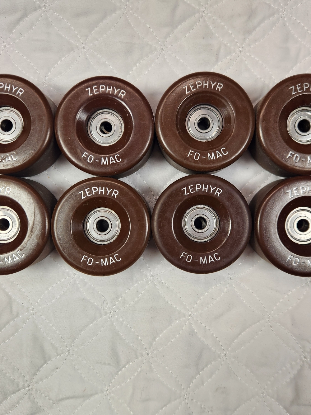 Vintage FO-MAC Zephyr Roller Skate Wheels Chocolate Brown - Set of 8 Collectible